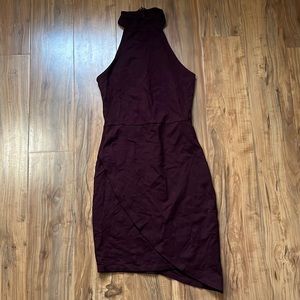 Forever 21 Burgundy high neck dress SM